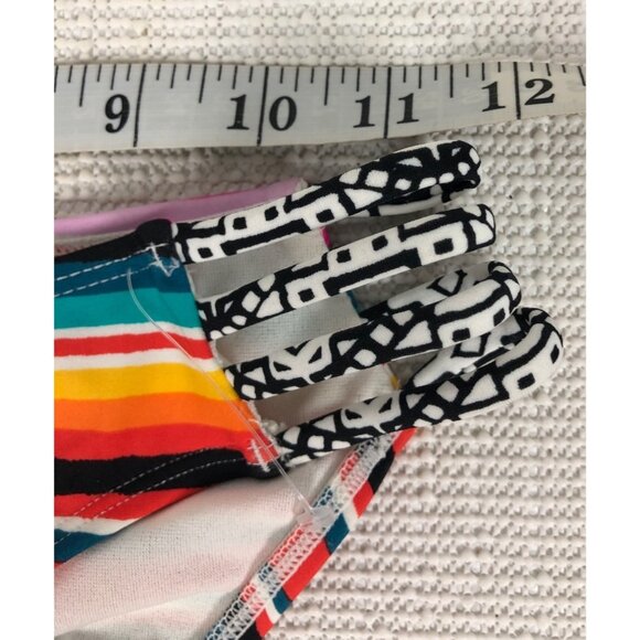 Xhilaration Womens Bikini Bottoms Size XS Multi Colored Striped Ruched Back - Picture 8 of 12